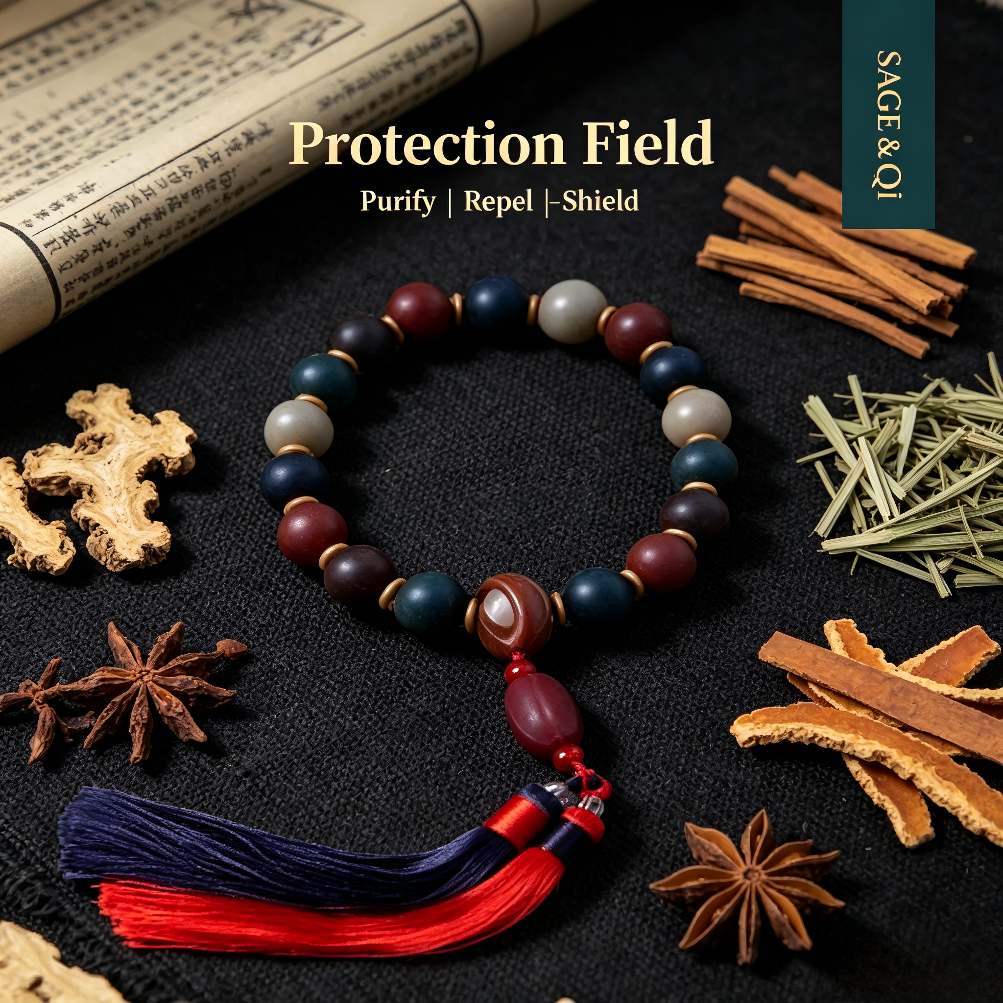 Five Elements Sacred Aura Bracelet – Protection Field Herbal Aroma Bead Bracele